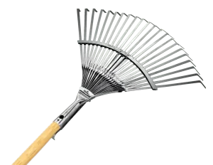 Raco 53733 Ahşap Saplı Ayarlı Metal Çim ve Yaprak Toplama Tırmığı 30-45 CM